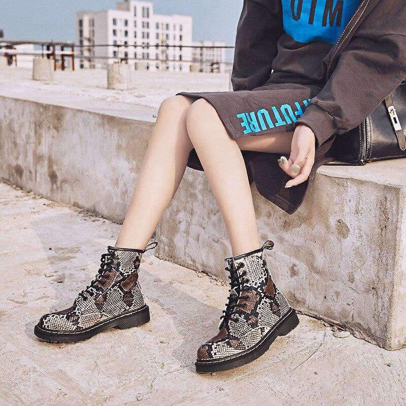 Bottines imprimées animal Militaire femme