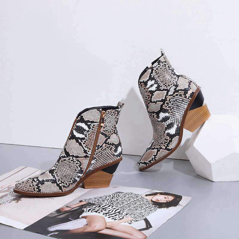 Bottines avec Peau de Serpent