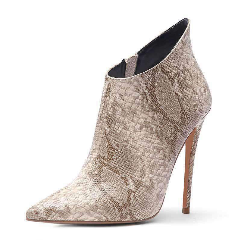 Bottines Serpent Beige