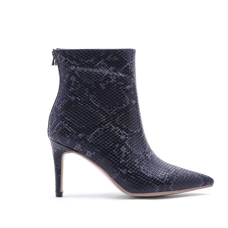 Bottines Serpent Noir talon