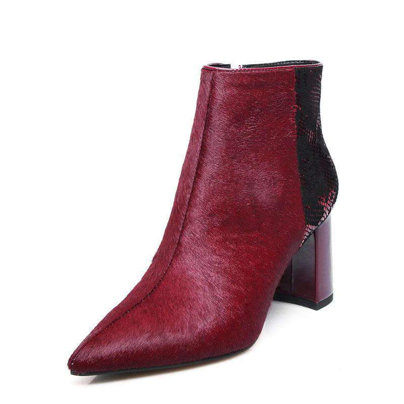 Bottines Serpent Bordeaux