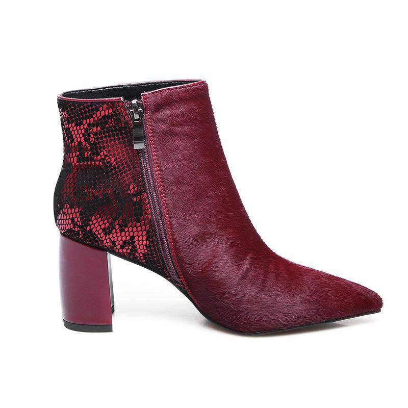 Bottines Serpent Bordeaux femme