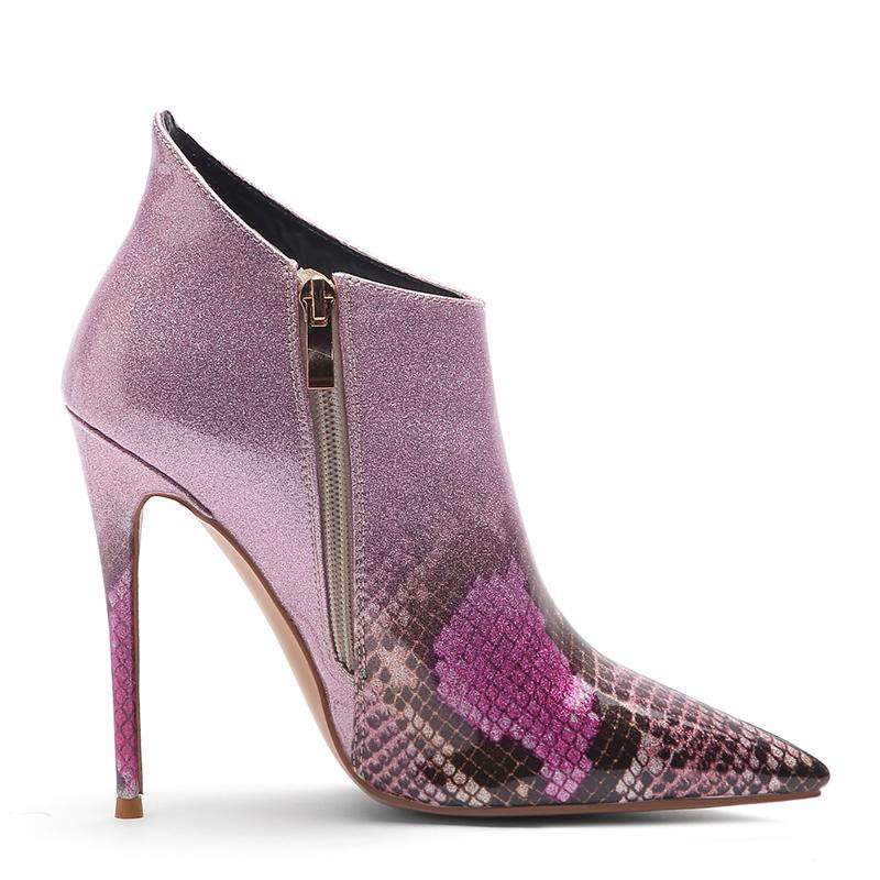 Bottines Serpent rose