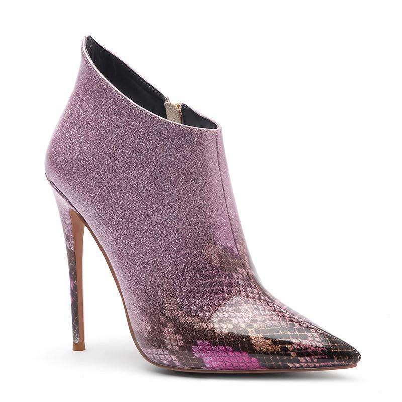 Bottines Serpent violet