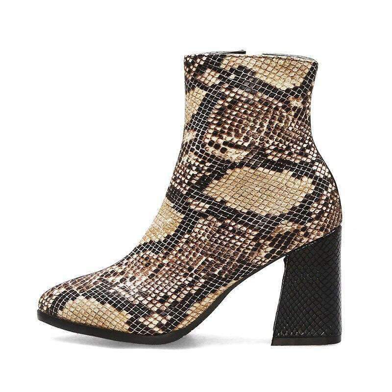 Bottines Serpent Camel Bi-ton