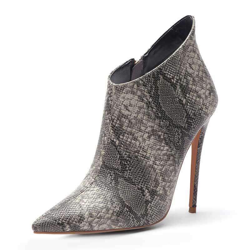 Bottines Serpent Gris