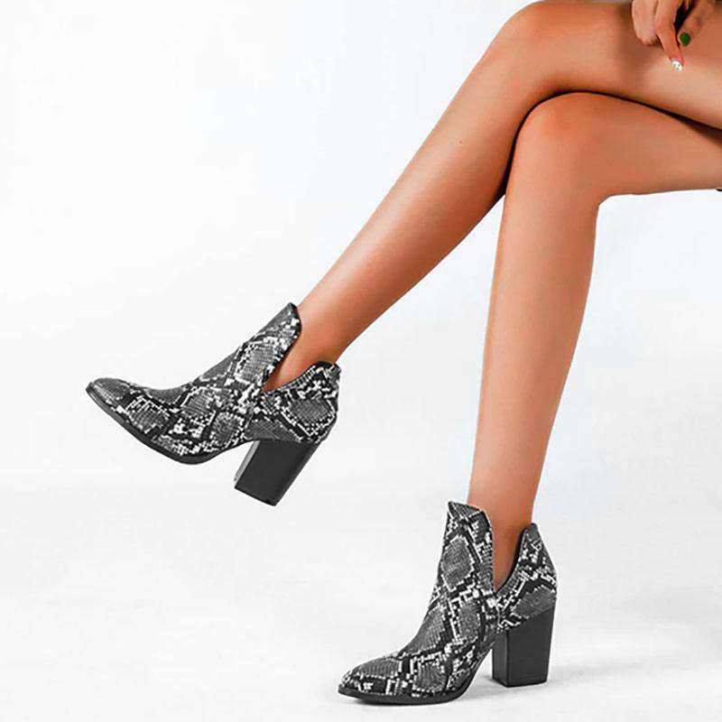 Bottines python Noir