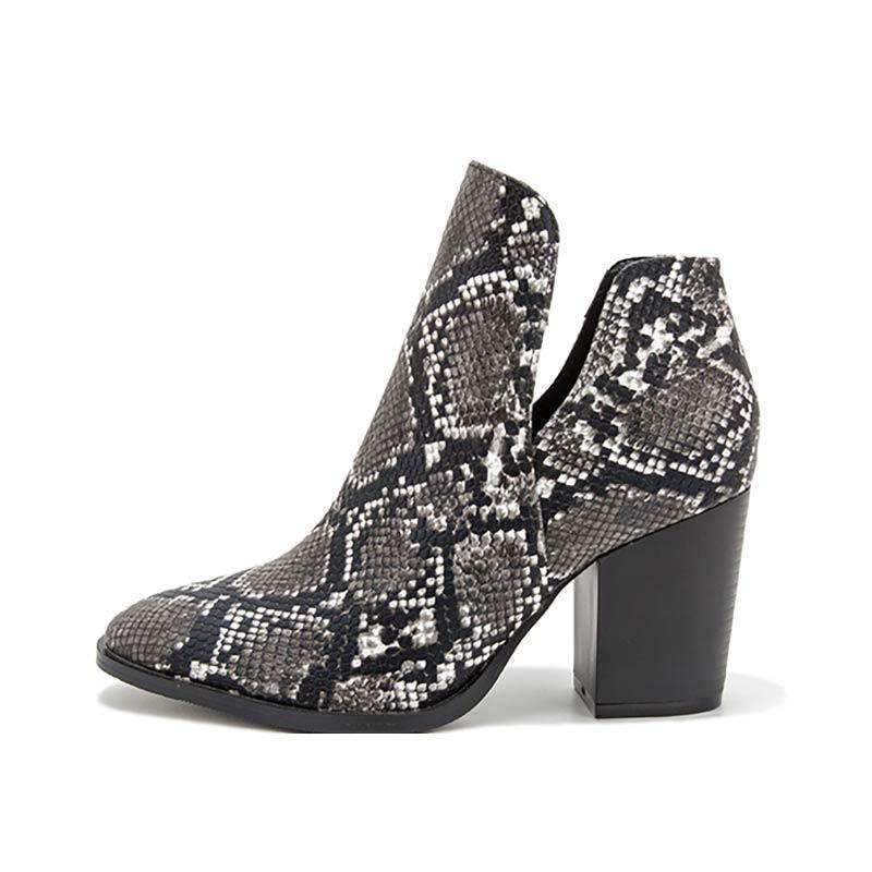 Bottines Serpent Noir à talon