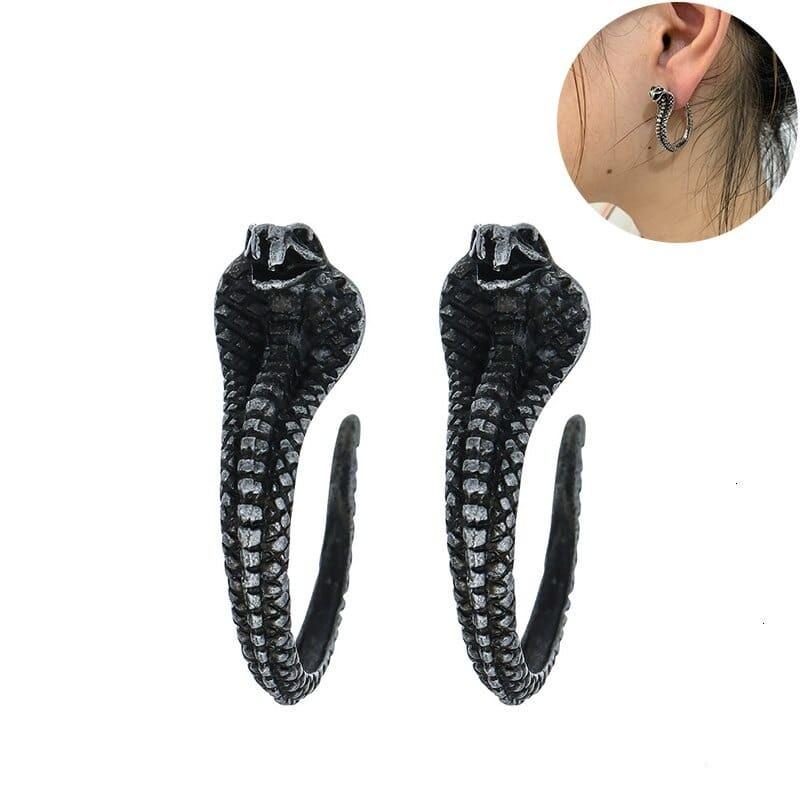 Boucles d'Oreilles serpent Noir