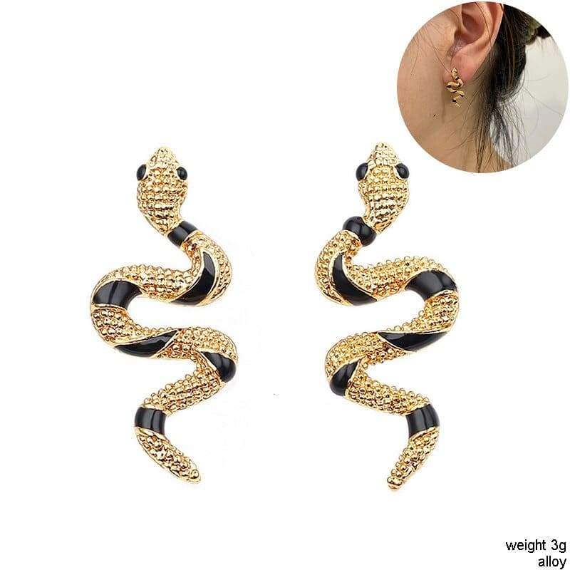 Boucles d'Oreilles Serpent Fantaisie Or