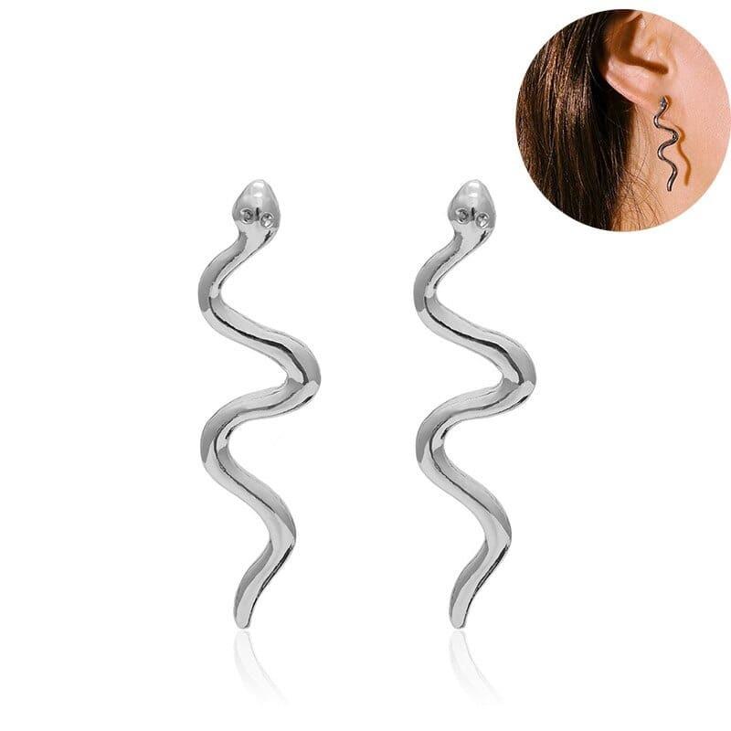 Boucles d'Oreilles Serpent Argent