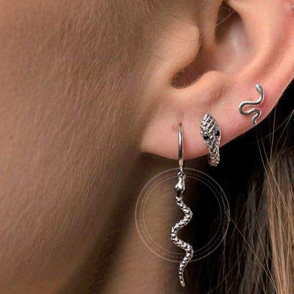Boucles d'Oreilles Serpent Pendante
