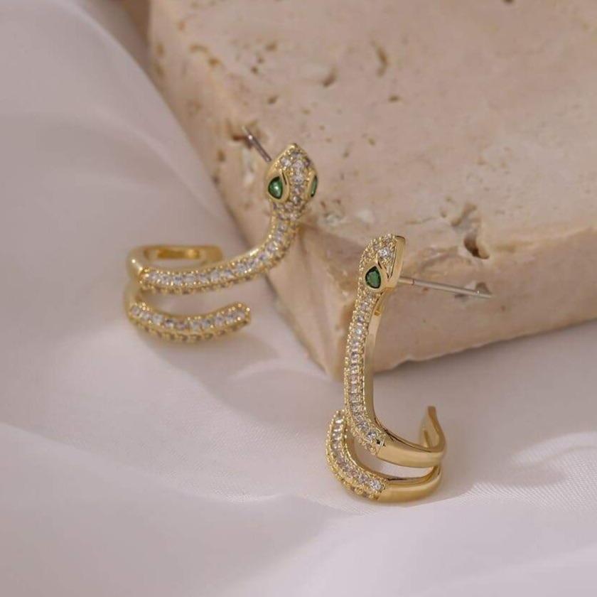 Boucles d'Oreilles Serpent zirconium