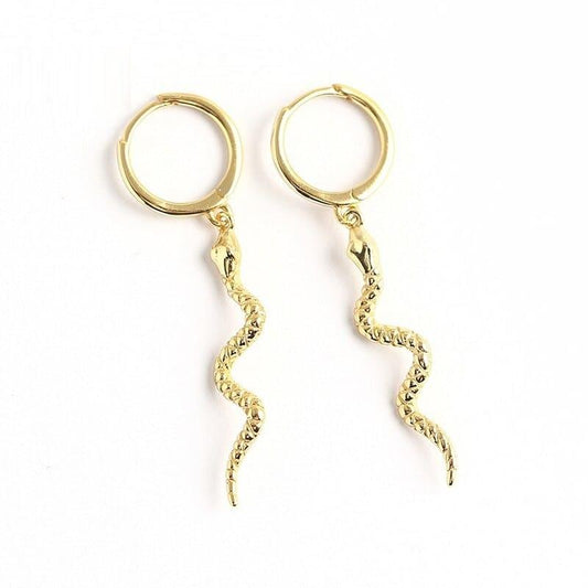 Boucles d'Oreilles Serpent Doré