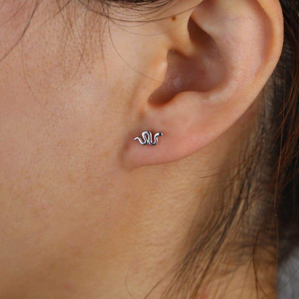 Boucles d'Oreilles Serpent Lobe argent