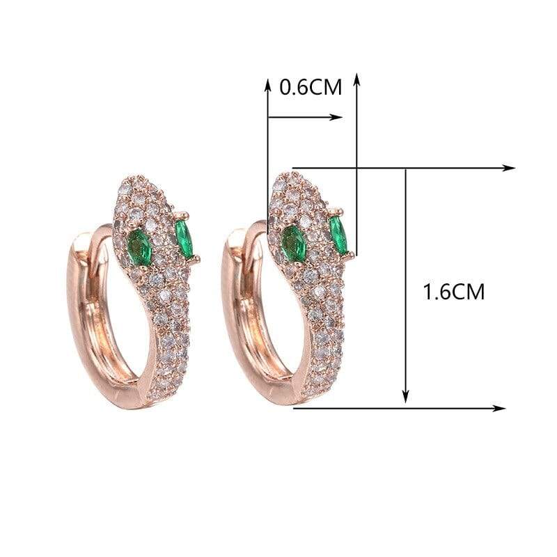 Boucles d'Oreilles Serpent Or Rose