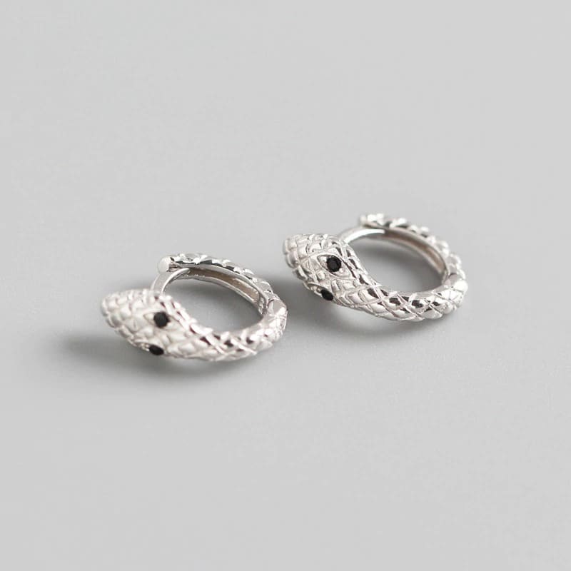 Boucles d'Oreilles motif Serpent Argent