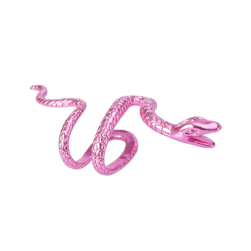 Boucles d'Oreilles Serpent à Clip rose