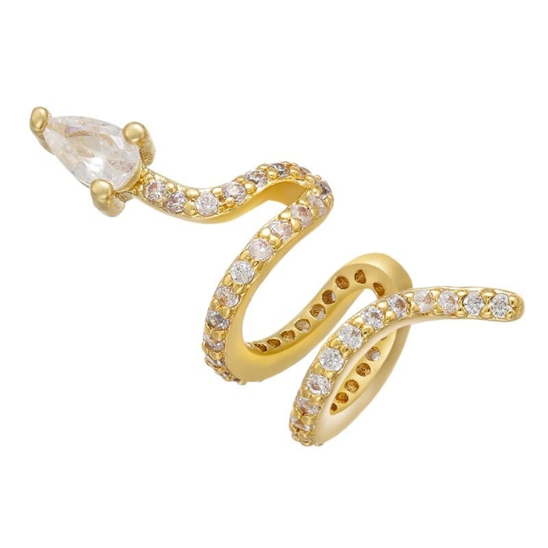 Boucles d'Oreilles Serpent Cristal Blanc