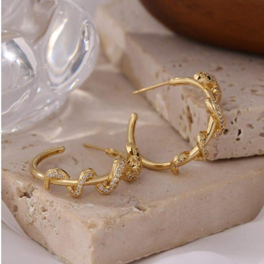 Boucles d'Oreilles Serpent Luxe or