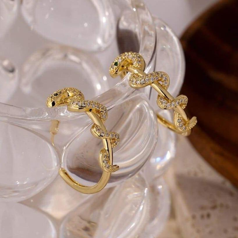 Boucles d'Oreilles Serpent Luxe doré