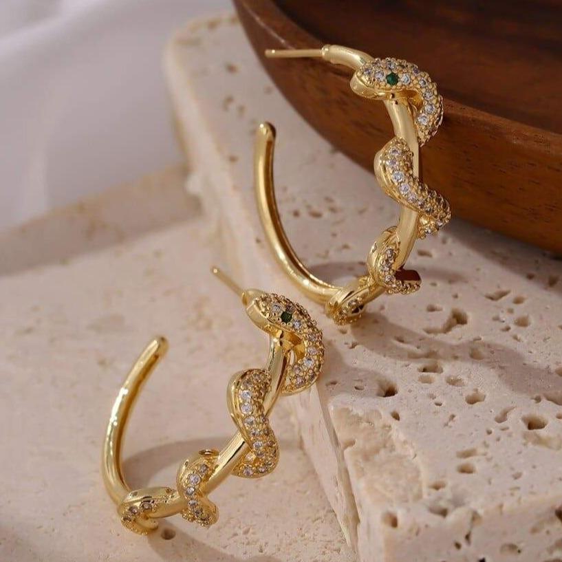 Boucles d'Oreilles Serpent Luxe pour femme