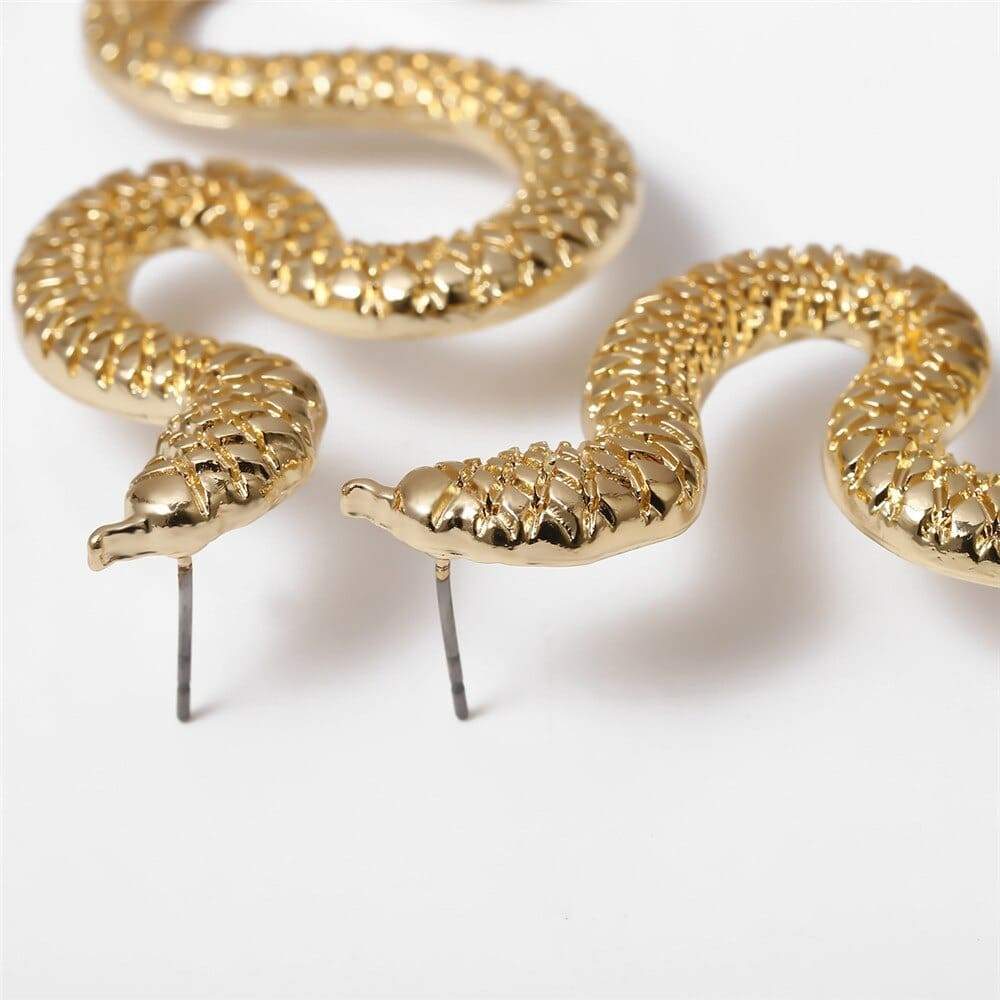 Boucles d'Oreilles Serpent Python Or