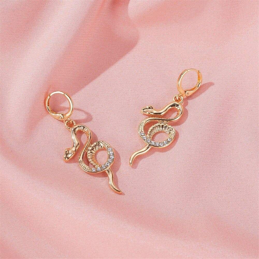 Boucles d'Oreilles Serpent Enroulé doré