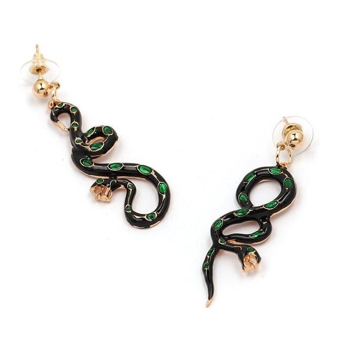 Boucles d'Oreilles noir Serpent