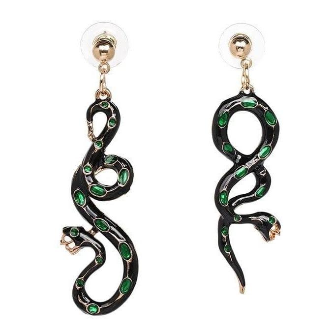 Boucles d'Oreilles Serpent Noir