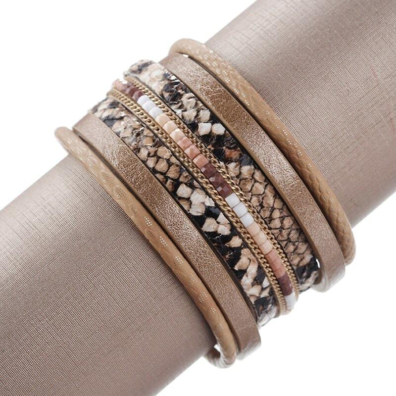 Bracelet cuir Serpent Femme