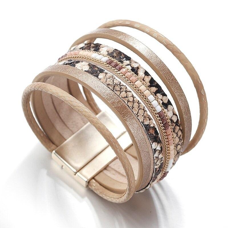 Bracelet Serpent Femme cuir