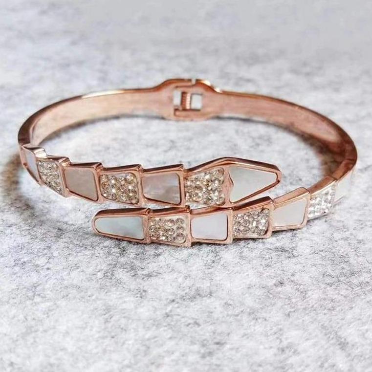 Bracelet Serpent jonc Or Rose