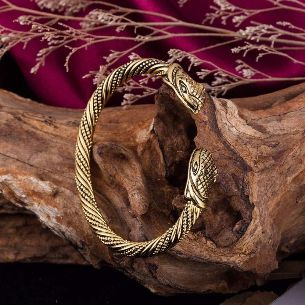 Bracelet Jonc Serpent Or
