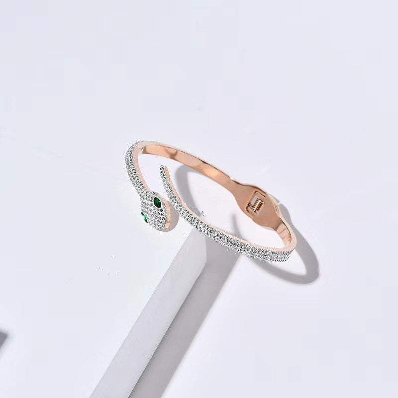 Bracelet Jonc serpent diamant