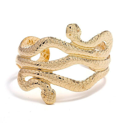 Bracelet Manchette Serpent Or