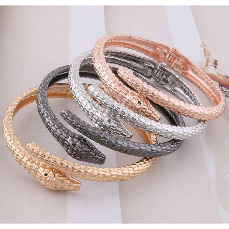 Bracelet Serpent Argenté Acier Inoxydable