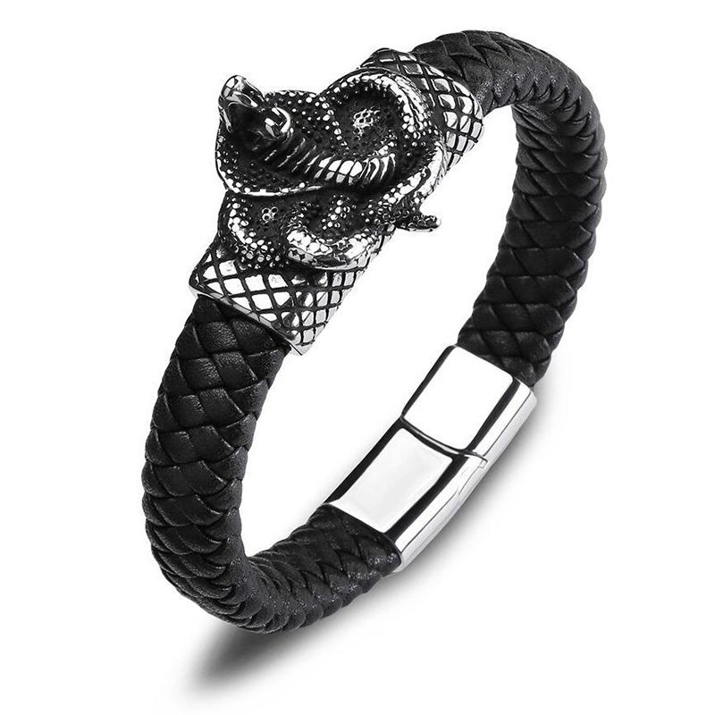 Bracelet Serpent Homme Cuir
