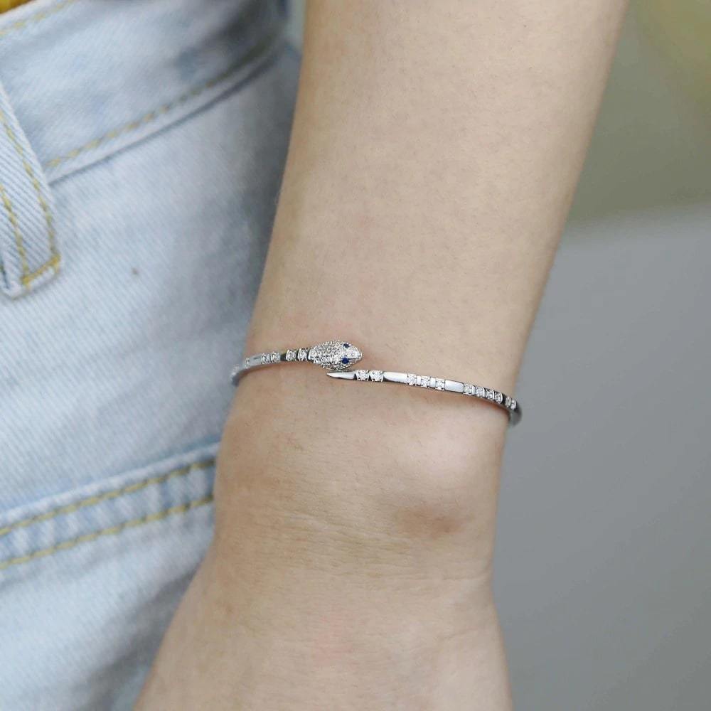 Bracelet Serpent femme zirconium
