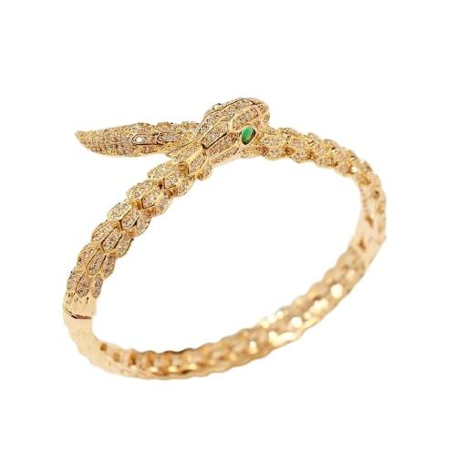 Bracelet Serpent Or Yeux Verts