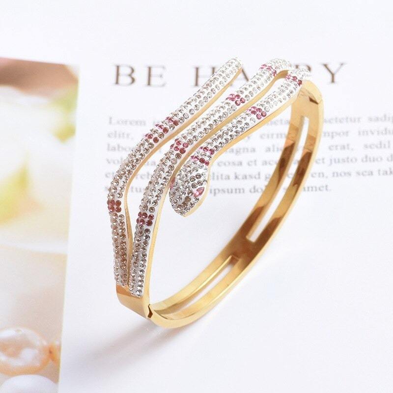 Bracelet Serpent jonc Femme rose