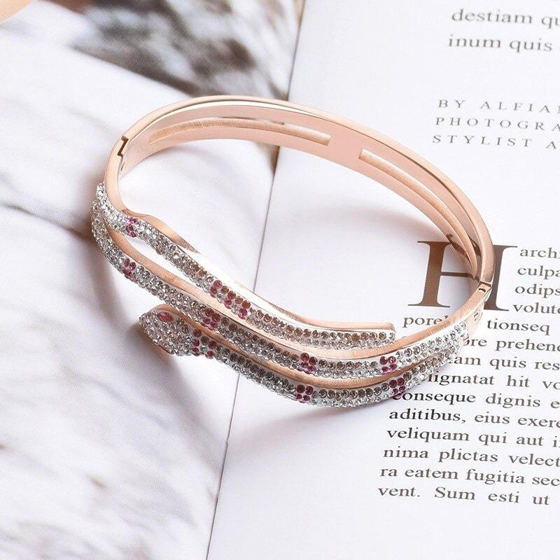 Bracelet Serpent diamant Or Rose