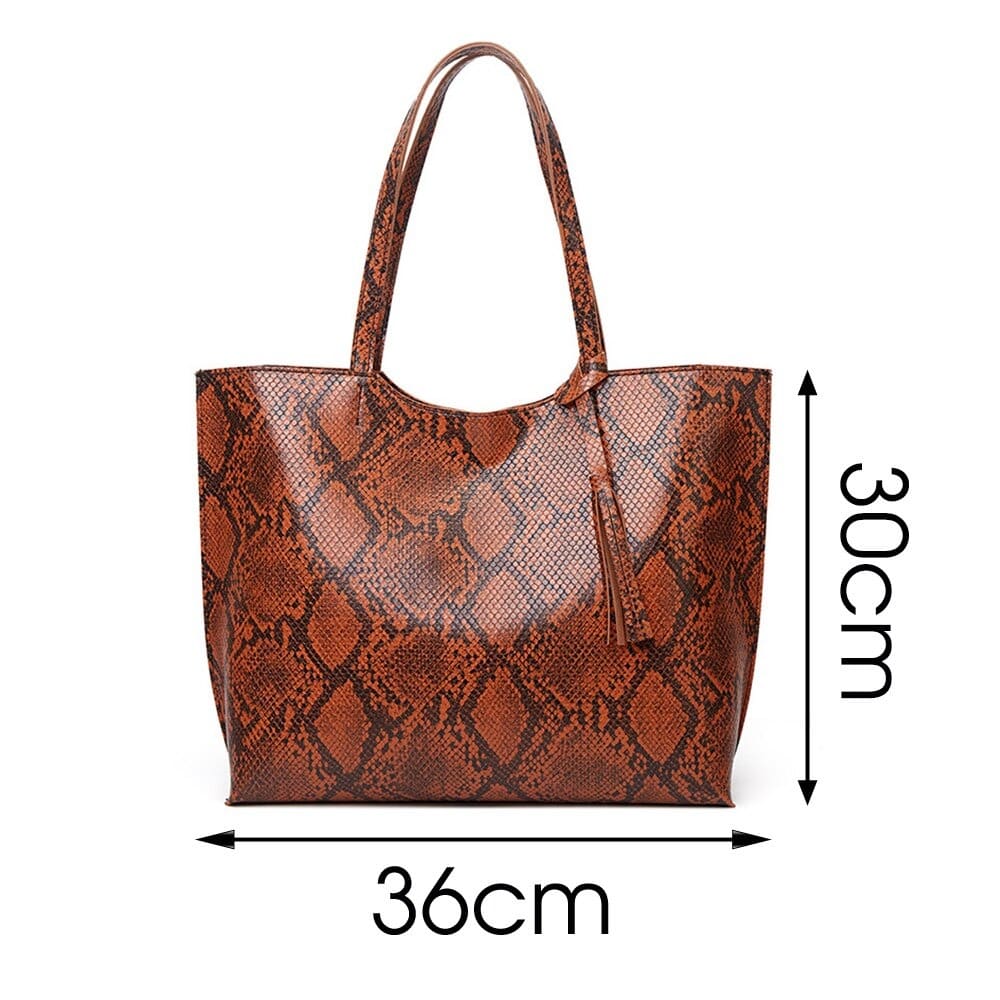 Sac Cabas Serpent Marron