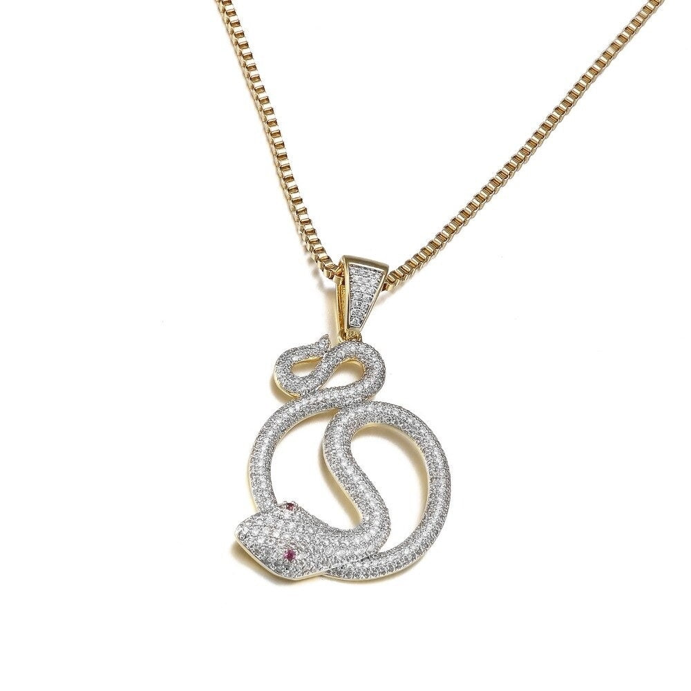 Pendentif Serpent Zirconium Argent femme