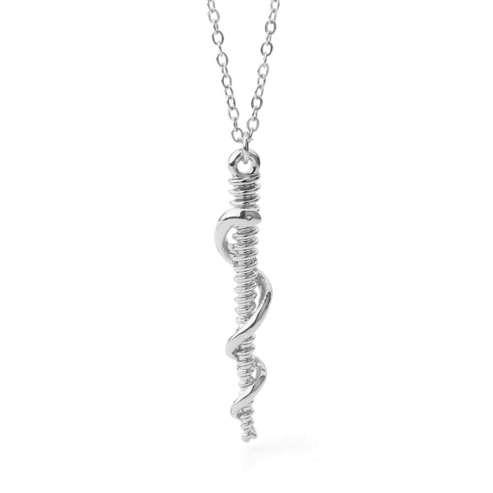 Collier Serpent Caducée Argent