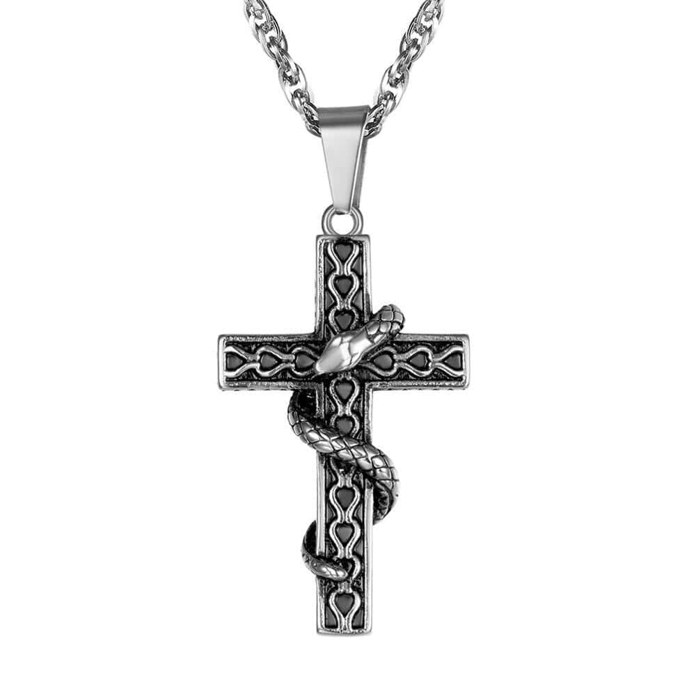Collier Croix Acier