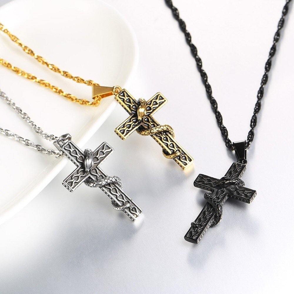 Collier Croix Acier inoxydable