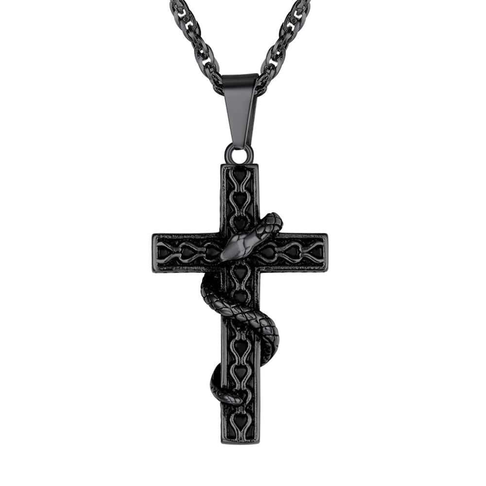 Collier Croix noir