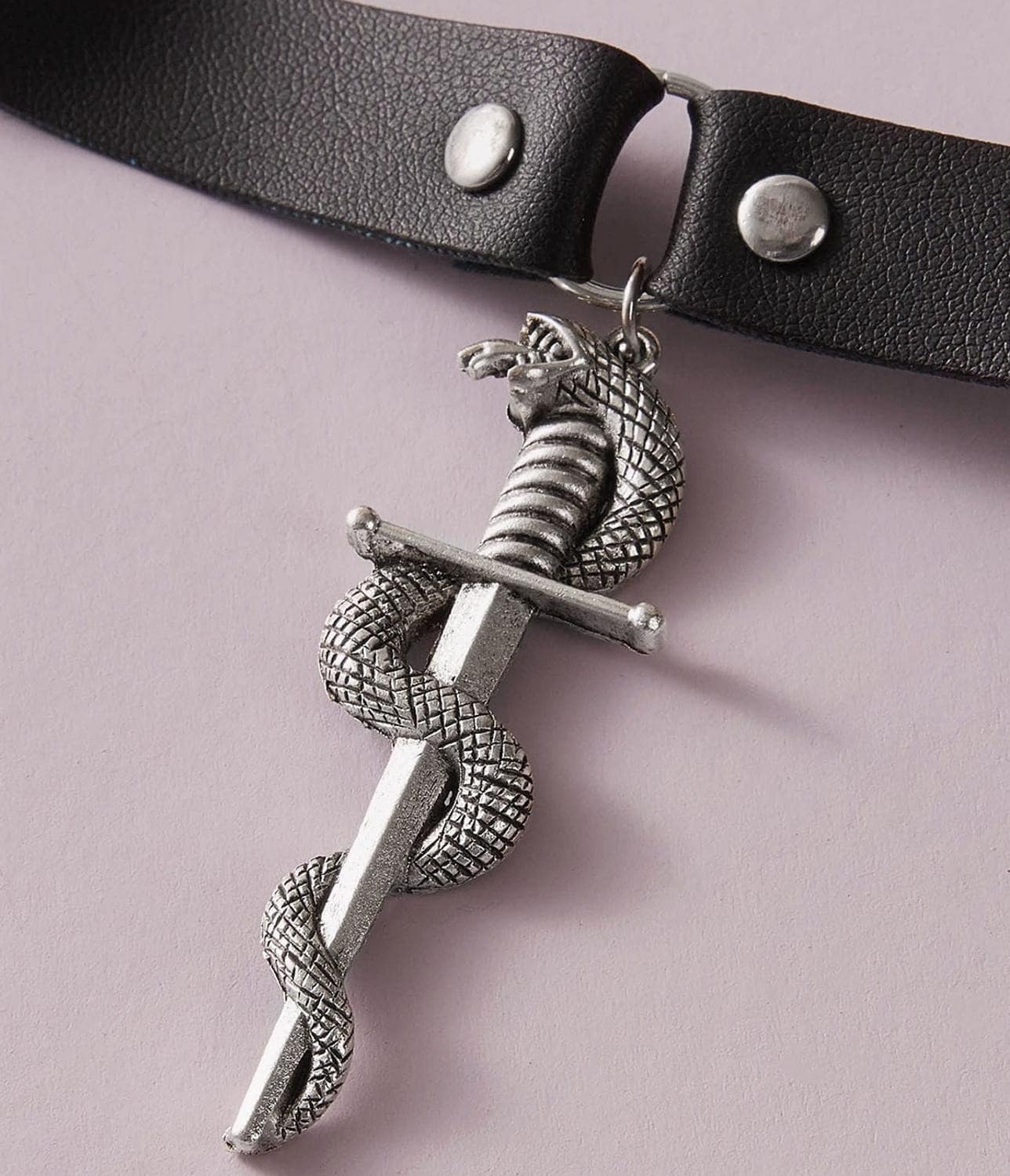 Collier Serpent Cuir PU