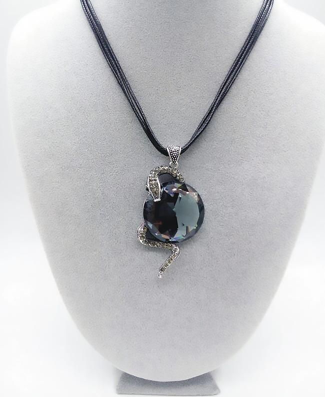 Collier Serpent Cristal Noir